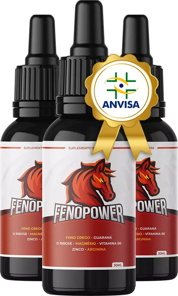 Frasco de Fenopower com selo de aprovação da ANVISA