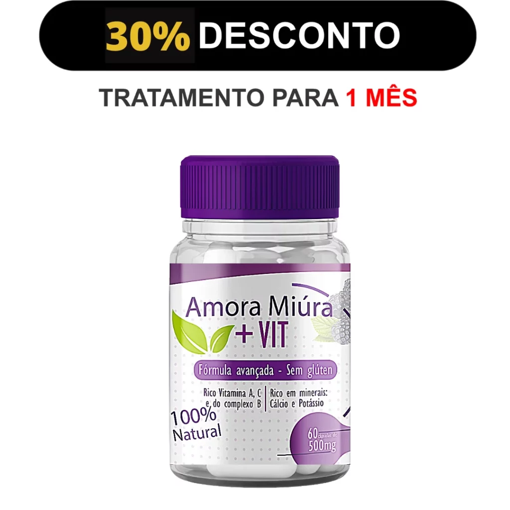 Pote de Amora Miúra + Vit com 30% de desconto para saúde feminina